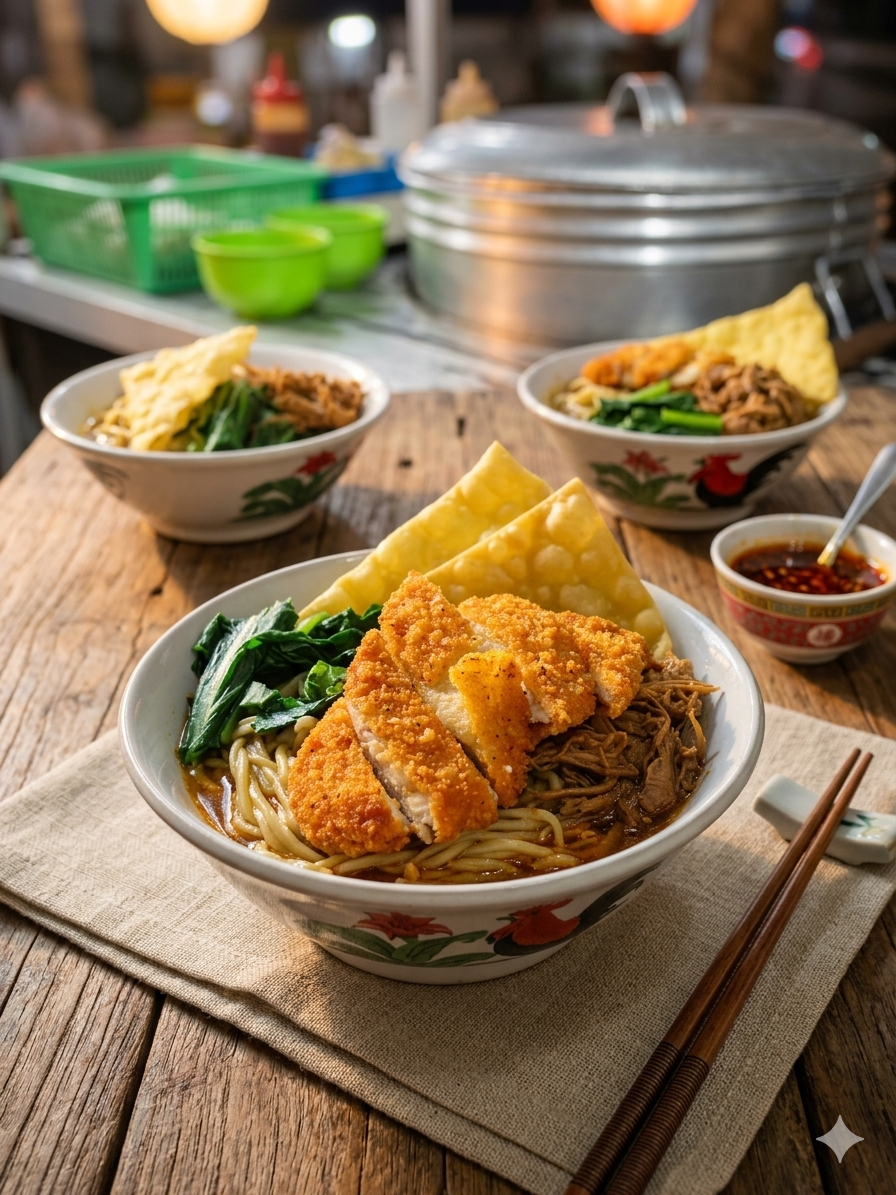 Mie Yamin Chicken Katsu